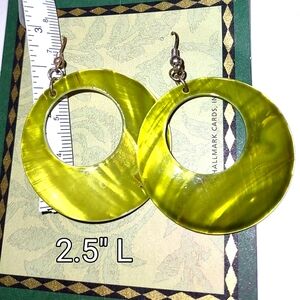 Swinging 60's Lime Green Lucite Hoop Earrings